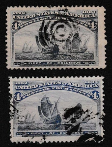 USA: Kolumbus Nr. 76 gestempelt 2 verschiedene Zähnungen - Bild 1 von 1