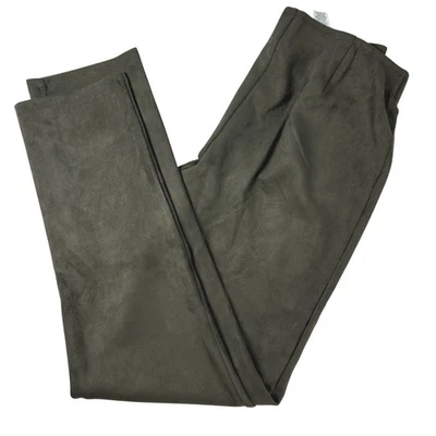 Calça Pull On Marla Wynne Wms Verde Oliva Camurça Falsa EUA 8 Elegância Polida Chique - Imagem 1 de 4