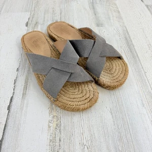 Castaner Mens 41 7 8 Suede Leather Espadrille Slip On Slide - Picture 1 of 14