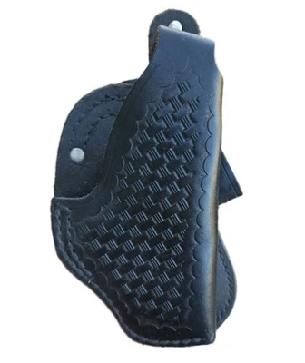 Vintage Tex Shoemaker 11PL Black Leather Paddle Holster For S&W K Frame 2.5" - Image 1 of 4