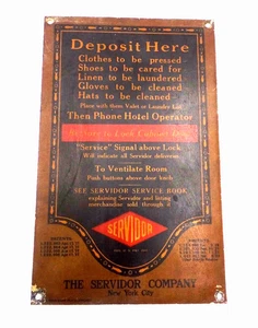 Letrero de instrucciones de hotel Servidor vintage "Depósito aquí" para servicios de limpieza - Imagen 1 de 4