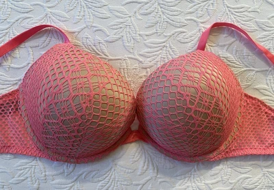 Victoria secret Bombshell Plunge 38C coral pink over beige extra padded 2016 EUC - Image 1 of 4