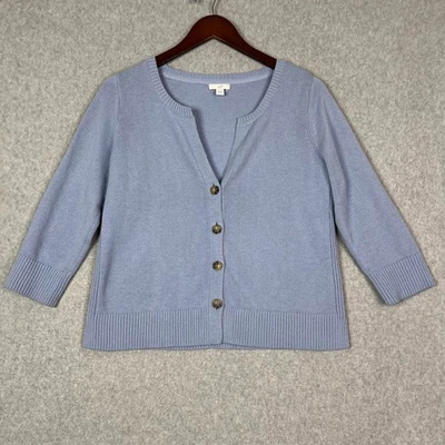 J. Jill Size Small Petite Blue 3/4 Sleeve Cardigan Sweater  - Image 1 of 4