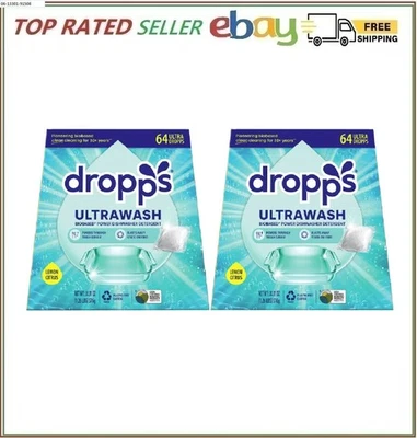 Dropps Ultrawash Biobased* Power Dishwasher Detergent Pacs, Lemon Citrus, 128-ct - Image 1 of 3