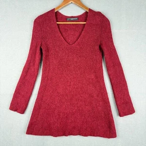 Peruvian Connection Sweater Dress Size Small Red 100% Royal Alpaca Wool Knit L/S - Picture 1 of 11