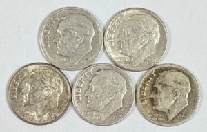 Roosevelt Silber Groschen 5 verschiedene Datteln - Bild 1 von 3