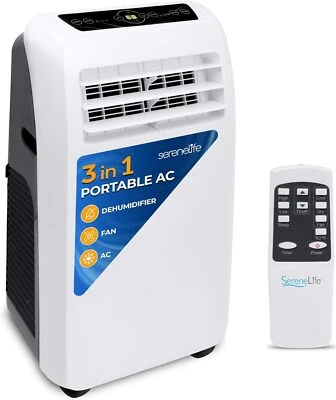 SereneLife Portable Air Conditioner, 10000 BTU, Built-in Dehumidifier- White - Image 1 of 4
