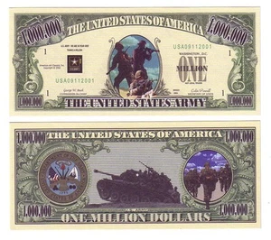 DOLLARS US ONE MILLION THE UNITED STATES ARMY - Picture 1 of 1