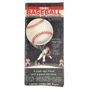 RARO 1961 Old Grand Dad Bourbon Béisbol Manual Calendario MLB Expansión Novatos - Imagen 1 de 11