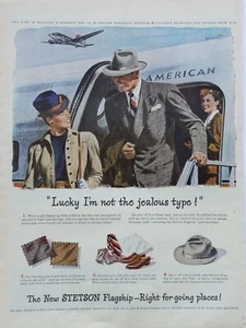 Pubblicità stampa cappelli Stetson 1947 vintage Fortunatamente non sono il tipo geloso - Foto 1 di 1