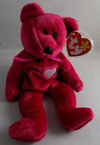 TY Beanie Baby VALENTINA der BÄR sehr selten super Zustand mit FEHLERN - Bild 1 von 7
