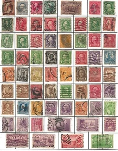 MID 1900s U.S. INVESTOR - LOT OF U.S. STAMPS  - lot 65 mounted see photos (#D) - Picture 1 of 1