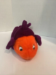 1998 Art’s Toy Fish Hand Puppet Purple Orange Green Pretend Play 16" VTG PLUSH - Imagen 1 de 14