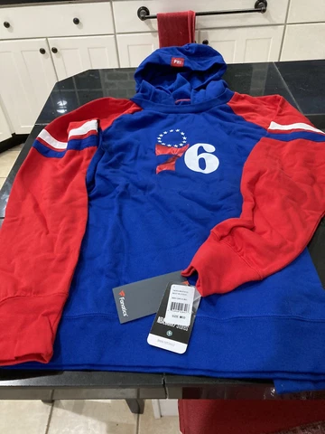 WOMENS FANATICS PHILADELPHIA 76ERS SIXERS NBA Hoodie M MEDIUM BLUE NWT EMBIID Cover