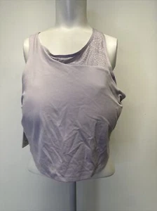 Athleta Crop Top Tank Built In Bra Conscious Lace Purple New NWT Plus Size 2X - Picture 1 of 10