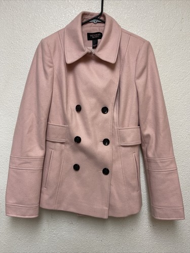 UNDERCOVER Cappotto donna Victoria's Secret rosa misto lana doppiopetto tasche colletto 6