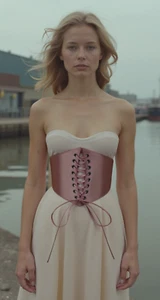 Women Pink Black Blue Danim Wide Fabric Elastic Waistband Corset Waist Belt S M - Picture 1 of 55