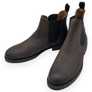 Frye Dylan Chelsea Wax Suede Leather Chocolate Brown Boots Size 9 - Picture 1 of 8