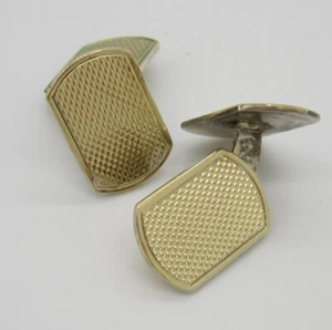 Vintage Estate Elegant Signed F S 800 Silver Gold Two Piece Cufflinks Cuff Links - Picture 1 of 3
