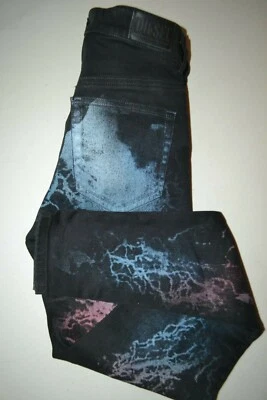 Jeans negros Diesel para mujer calumniosos súper ajustados cintura alta cósmicos tie dye talla 26x32 Foto 1 de 4