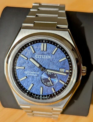 Relógio masculino Citizen Zenshin automático titânio safira mostrador azul NJ0180-80L - Imagem 1 de 4