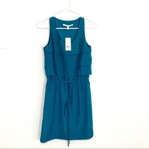 Vestido Cynthia Steffe Turquesa Volantes Nuevo con Etiquetas Talla 2 - Imagen 1 de 5