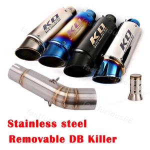 Slip-on For Suzuki GSX-S750 GSR750 BK750 Exhaust Mufflers Silencer Mid Link Pipe - Picture 1 of 13