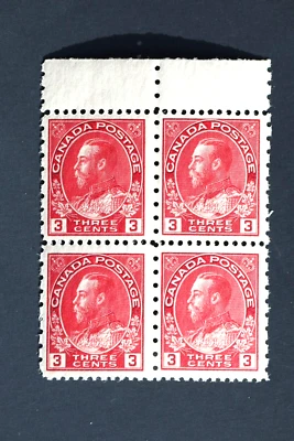 Canada #184 OG MNH-F/VF Block of 4 King George V "Admiral" Issue Provisional - Image 1 of 2