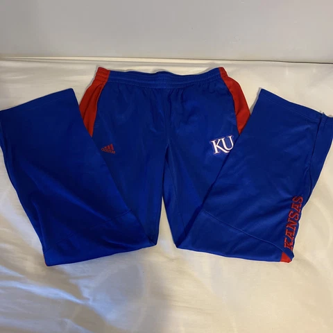 Kansas University Jayhawks Rock Chalk Adidas Men’s Track Pants Size Medium Cover