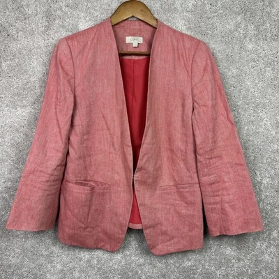 Blazer LOFT Corpcore Oficina Rosa Lino Mezcla Algodón Pecho Único Talla 6 Foto 1 de 4