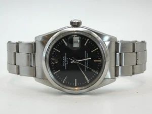 Rolex Oyster Perpetual Date Ref 1500 Mens Watch 34mm Dark Gray dial #WI375 - Picture 1 of 10