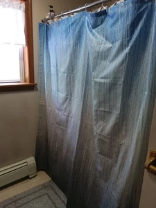 72×72" Water Proof Blue,white,gray Ombre Shower Curtain - Picture 1 of 7