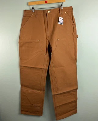 Новый с Ярлыками Carhartt свободного кроя 38 x 32 фирма утка двойной передней утилиты работы брюки B01-M BRN - Изображение 1 из 4