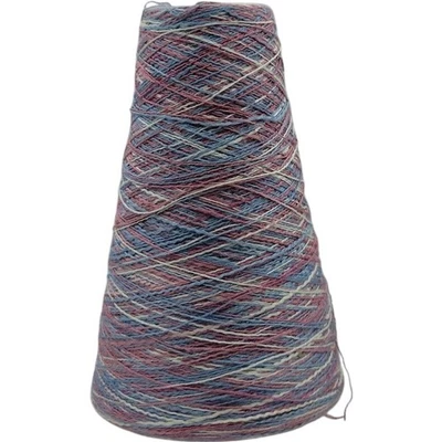 Vintage Multicolor Variegated  Weaving Knitting Crochet Supply Cone Yarn - Image 1 of 4