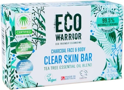 LITTLE SOAP COMPANY Eco Warrior Charcoal Clear Skin Soap Bar | Vegan, Cruelty-Free, eco...