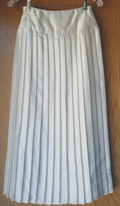 Vintage Scott McClintock Women’s Size 4 Ivory Satin Pleated Maxi Skirt - Picture 1 of 6