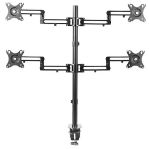 Quad LCD Monitor Fully Adjustable Desk Mount Stand | For 4 Screens 17" to 32" - Picture 1 of 8
