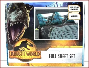Jurassic World Dominion DINOSAUR Sheet Set - Raptors - 4 Pieces - FULL ๐NEW๐ - Picture 1 of 6