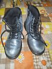 Dr Doc Martens Girls Combat Boots  GLITTERY SILVER Size US 2