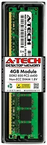 A-Tech 4GB PC2-6400 Desktop DDR2 800 MHz Non ECC 240pin DIMM Memory RAM 4G 6400U - Picture 1 of 2