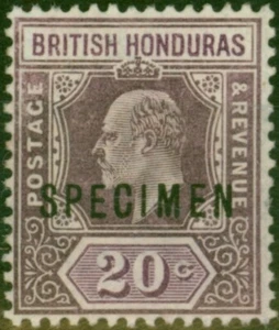 British Honduras 1904 20c Dull & Bright Purple Specimen SG83s Fine Unused (2) - Picture 1 of 1