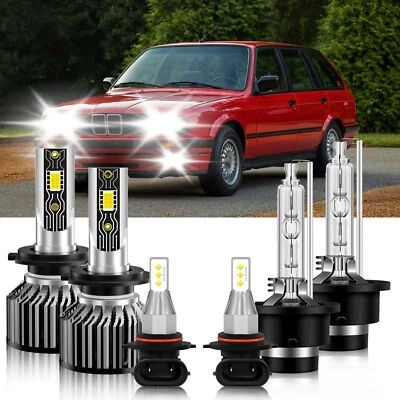For BMW 320i 2001 6x LED Headlight High&Low Beam Fog Light Kit Bulb Super Bright Foto 1 de 4