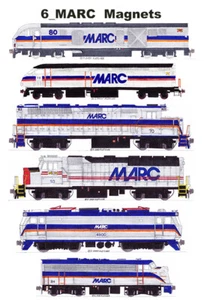 MARC (Maryland Area Regional Commuter) Locomotives 6 magnets Andy Fletcher - Picture 1 of 1