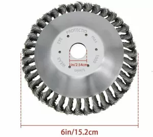 NEW 6 inch Steel Wire Wheel Brush Cutter Weed Eater Trimmer Head - Picture 1 of 2