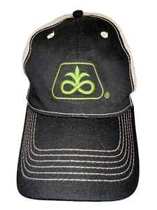 Pioneer Green Logo on black and Tan Fabric Mesh Hat Cap Dupont Brand - Picture 1 of 14
