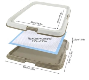 Dog Training Pad Holder Tray, Indoor Puppy Potty Pee Pad Floor Tray - Picture 1 of 5