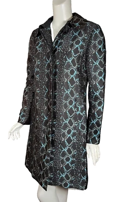 Abrigo DIANE VON FURSTENBERG Amana Negro Turquesa Blanco Estampado Talla 6 Foto 1 de 4