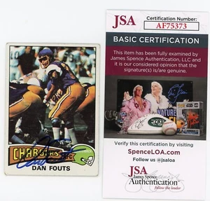 1975 Topps DAN FOUTS ROOKIE Auto Signed Chargers Card JSA COA!! - Picture 1 of 1