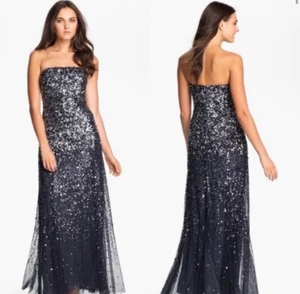 NWT Adrianna Papell Beaded Maxi Gown Dress size 4 - Picture 1 of 12