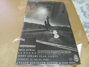 Vtg. 1968 Steppenwolf, Santana, Siegel Schwall + Avalon Ballroom SF Poster - Picture 1 of 11
